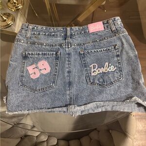 Barbie Blue Denim Skirt with Pink and White Details